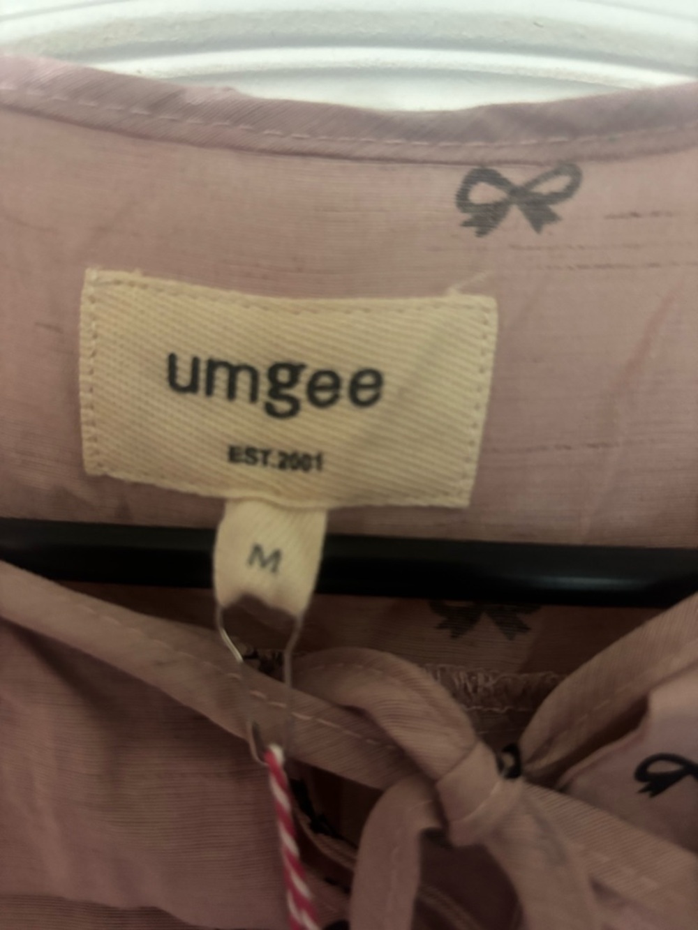 Umgee Mauve Pink Ruffle Bow-Print Top - Picture 3 of 4